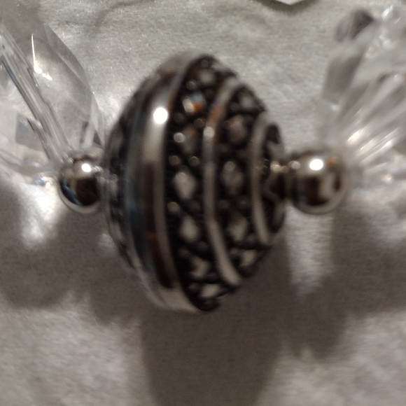 Artemis's Gems custom-made beaded bracelet with large metal engraved bead - Picture 3 of 4